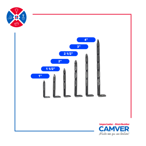 Clavos para Concreto tipo Alcayata Estriado 2 1/2″ (Cja.1/2KG) – Pillko