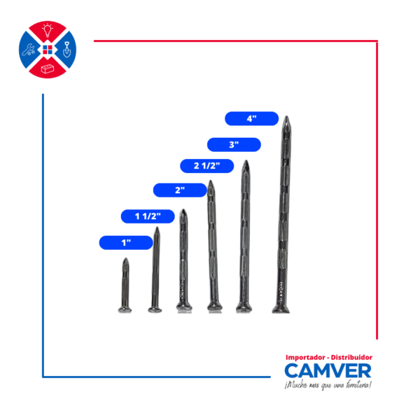 Clavo para Concreto Vertical Estriado 1 1/2″ – Pillko