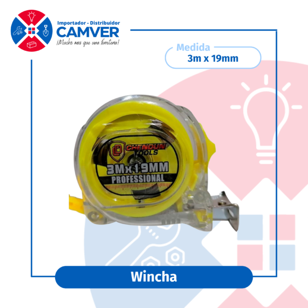 Wincha transparente 3m x 19mm