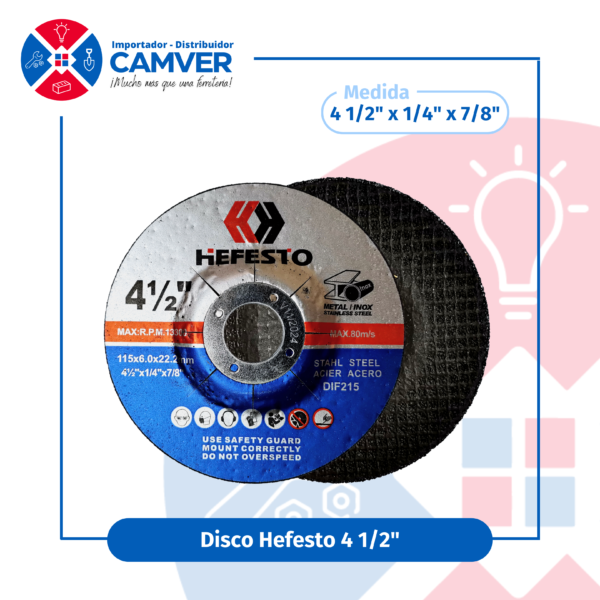 Disco de desbaste 4 1/2″ x 7/8″ Hefesto