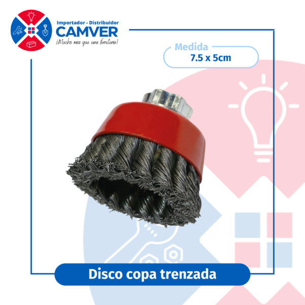 Cepillo de copa trenzada 3″