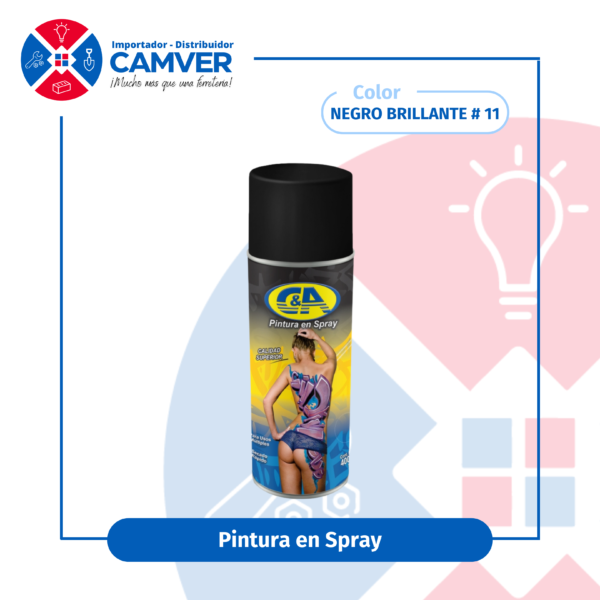 Pintura en Spray 400 ml C&A – Negro Brillante