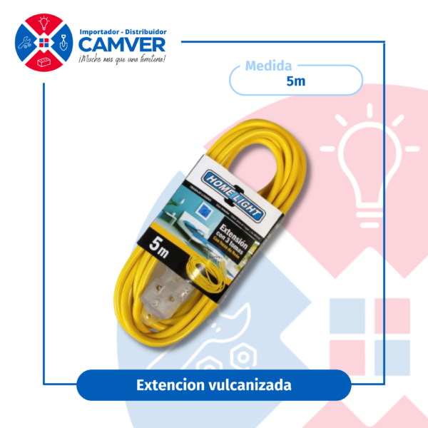 Extensión de 3 tomas con focos de neón 5m