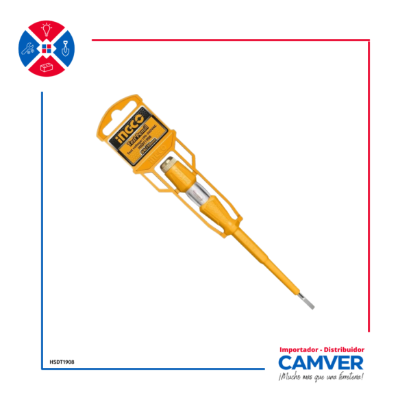 Destornillador Detector de Voltaje 100-500V 4x190mm – Ingco