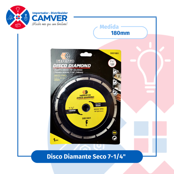 Disco diamantado segmentado 7″ x 1/4″ Hefesto