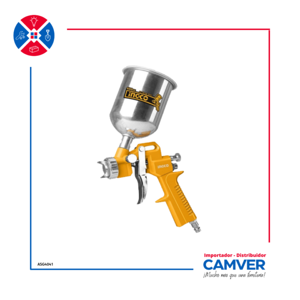 Pistola de Pintar 400cc de Gravedad con Vaso de Aluminio – Ingco